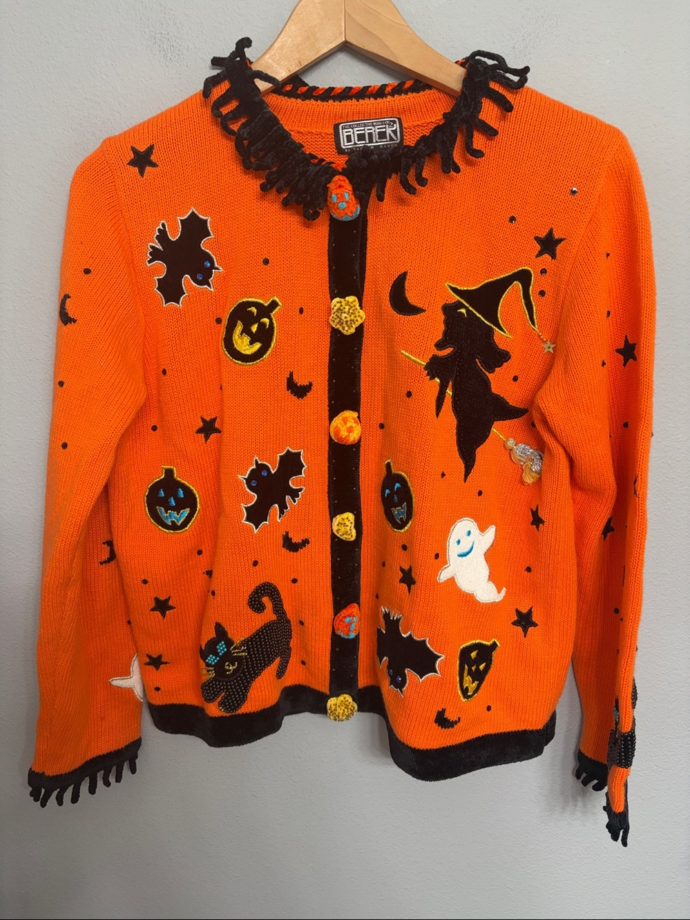Vintage Rare Berek 2 by Takako Sakon Halloween Cardigan Sweater size M